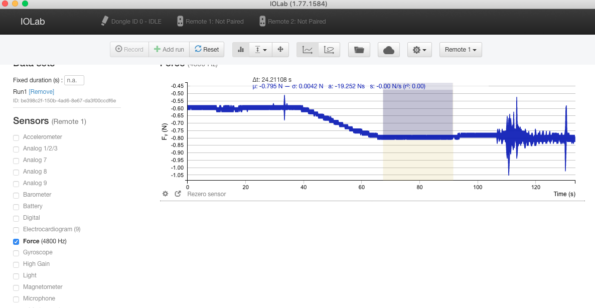 average value of tension when the water level drops below the pebble